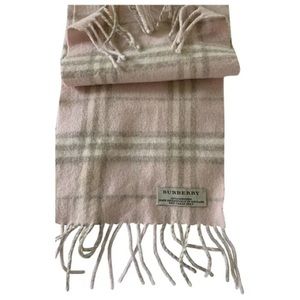Burberry Nova Check Pink and Tan Plaid Cashmere Scarf